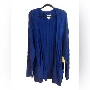 St. John’s Bay NWT Womens Navy Cable Knit Cardigan 3X